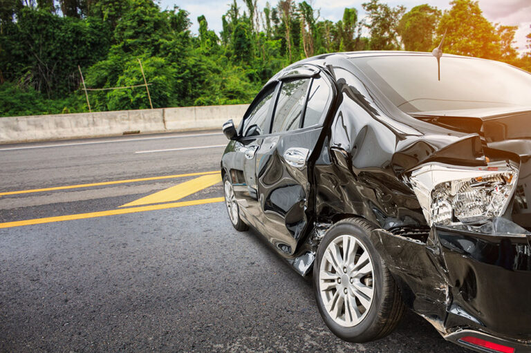 car crash accident on the road - taillight damage